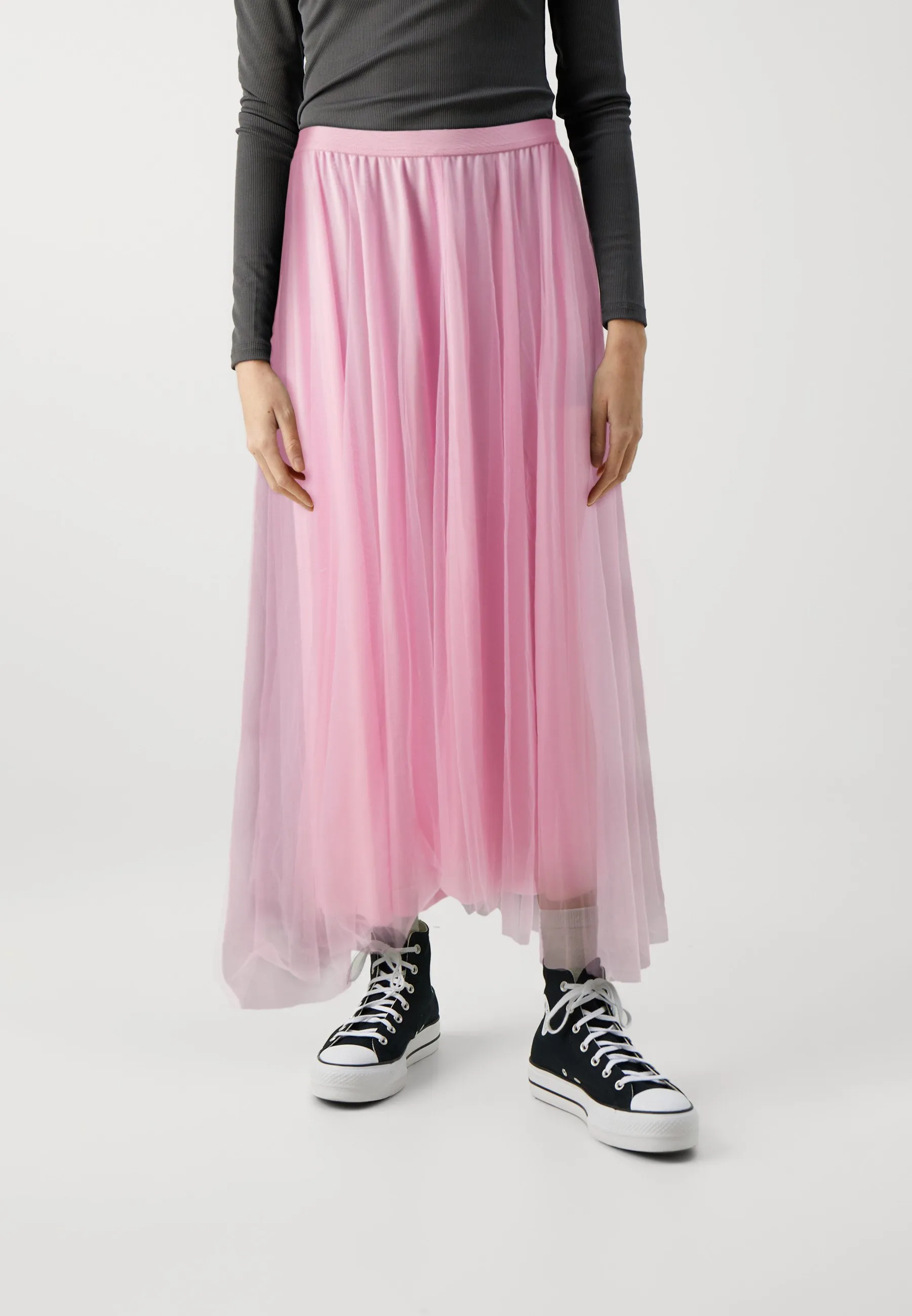 VITYL PLAIN MIDI SKIRT - Gonna a campana