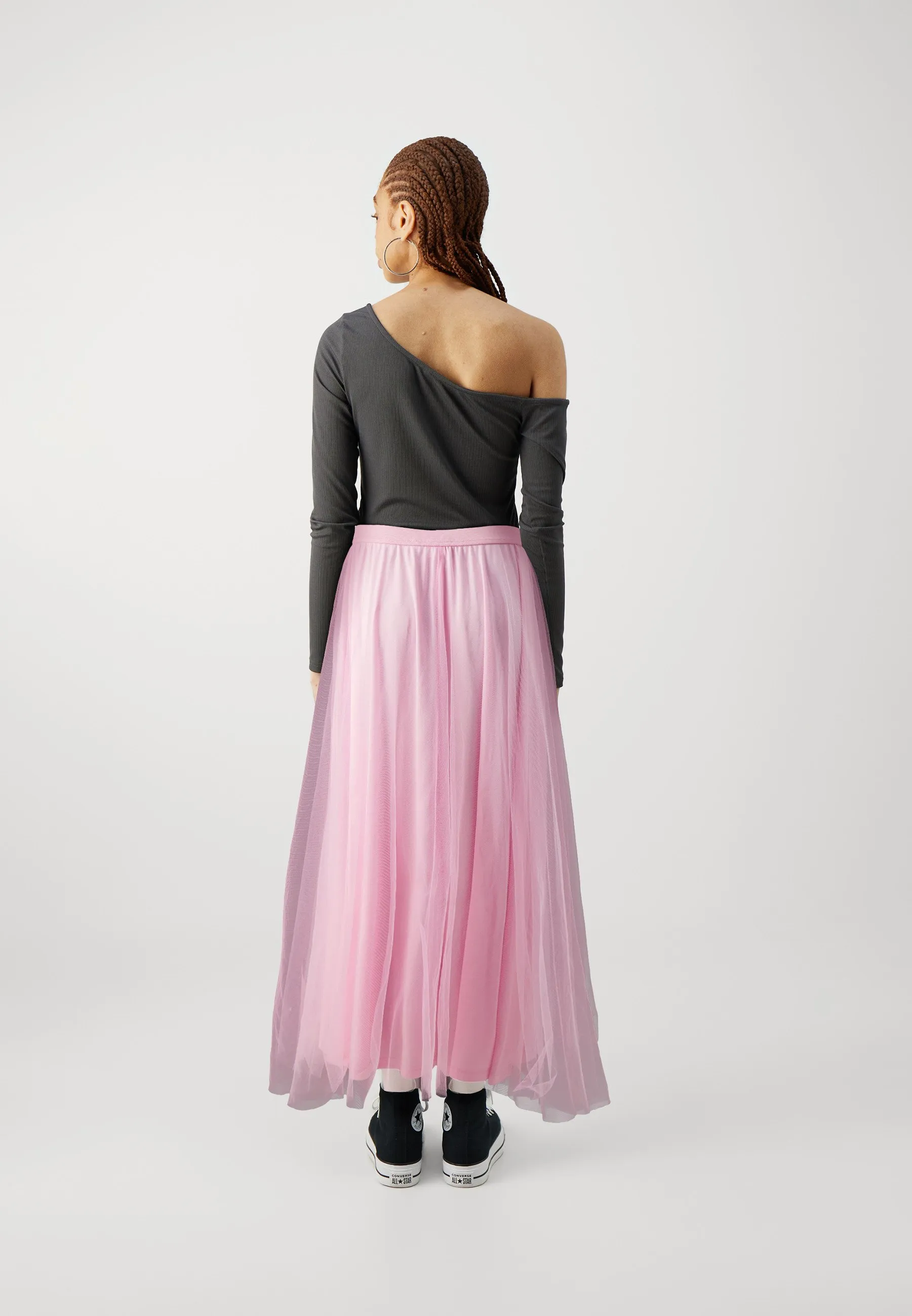 VITYL PLAIN MIDI SKIRT - Gonna a campana