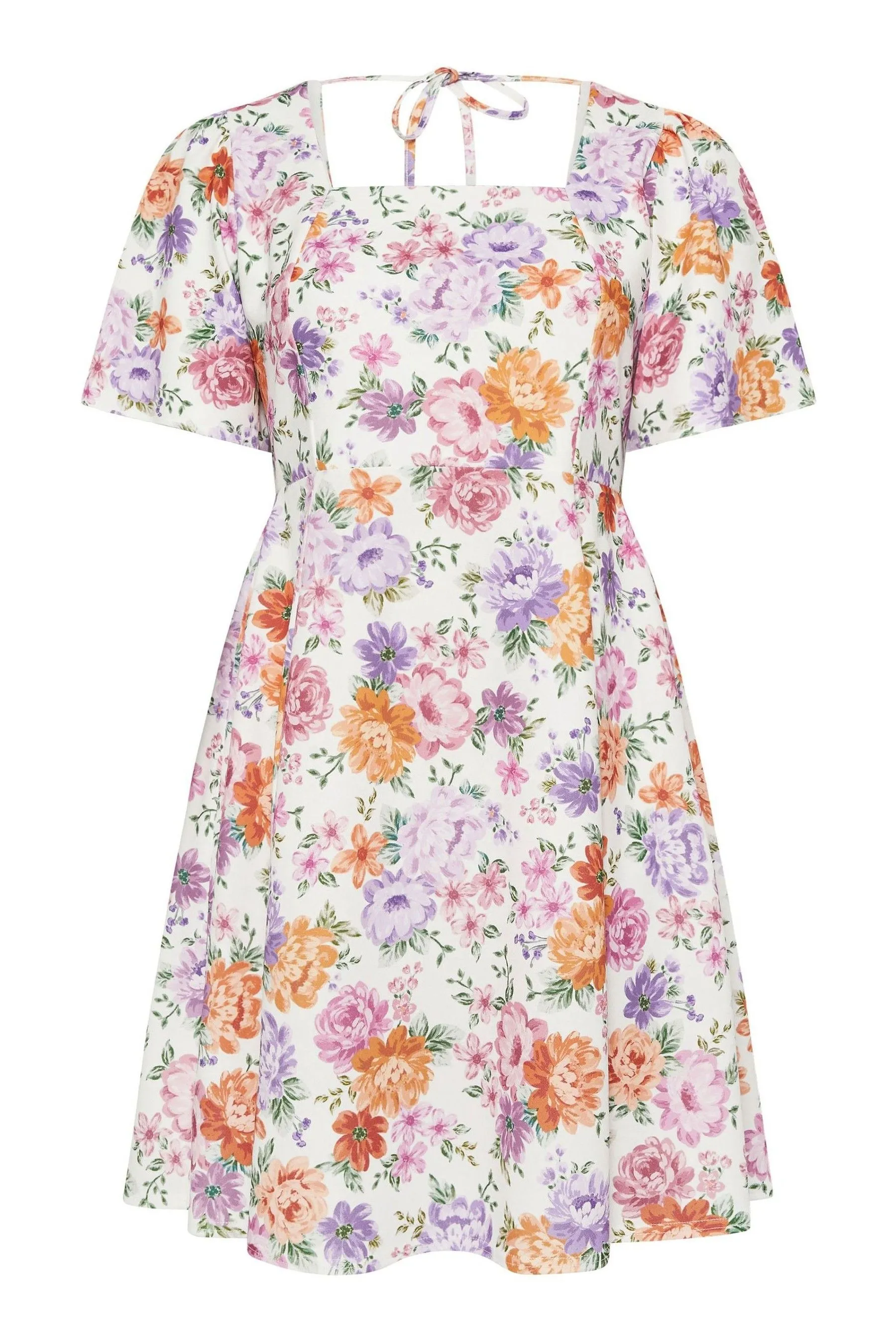 Yours Curve LIMITED COLLECTION - Floreale Stampa Abito corto con maniche a pipistrello