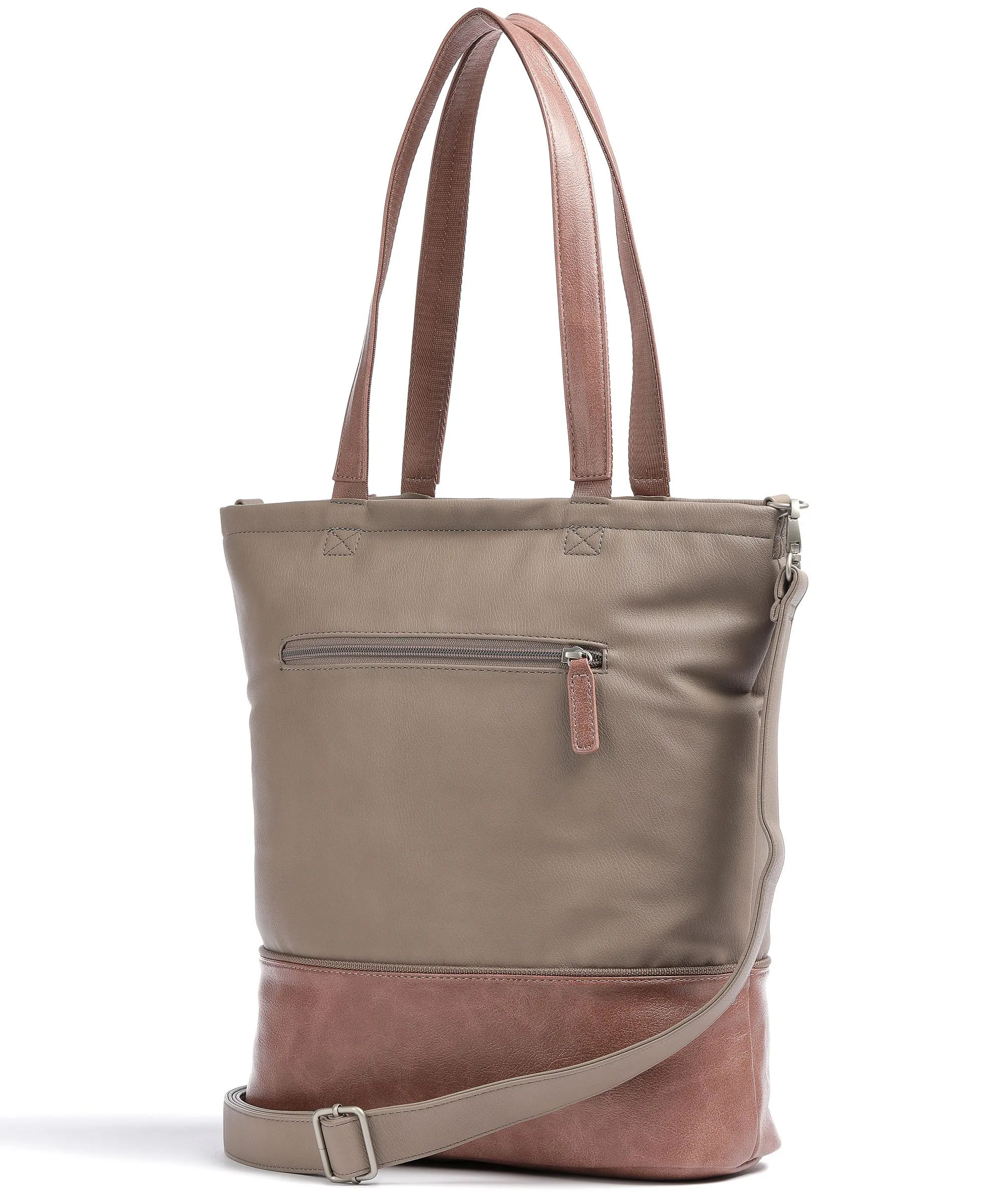  Zwei Jana J145 Borsa shopper pelle sintetica marrone/rosa  