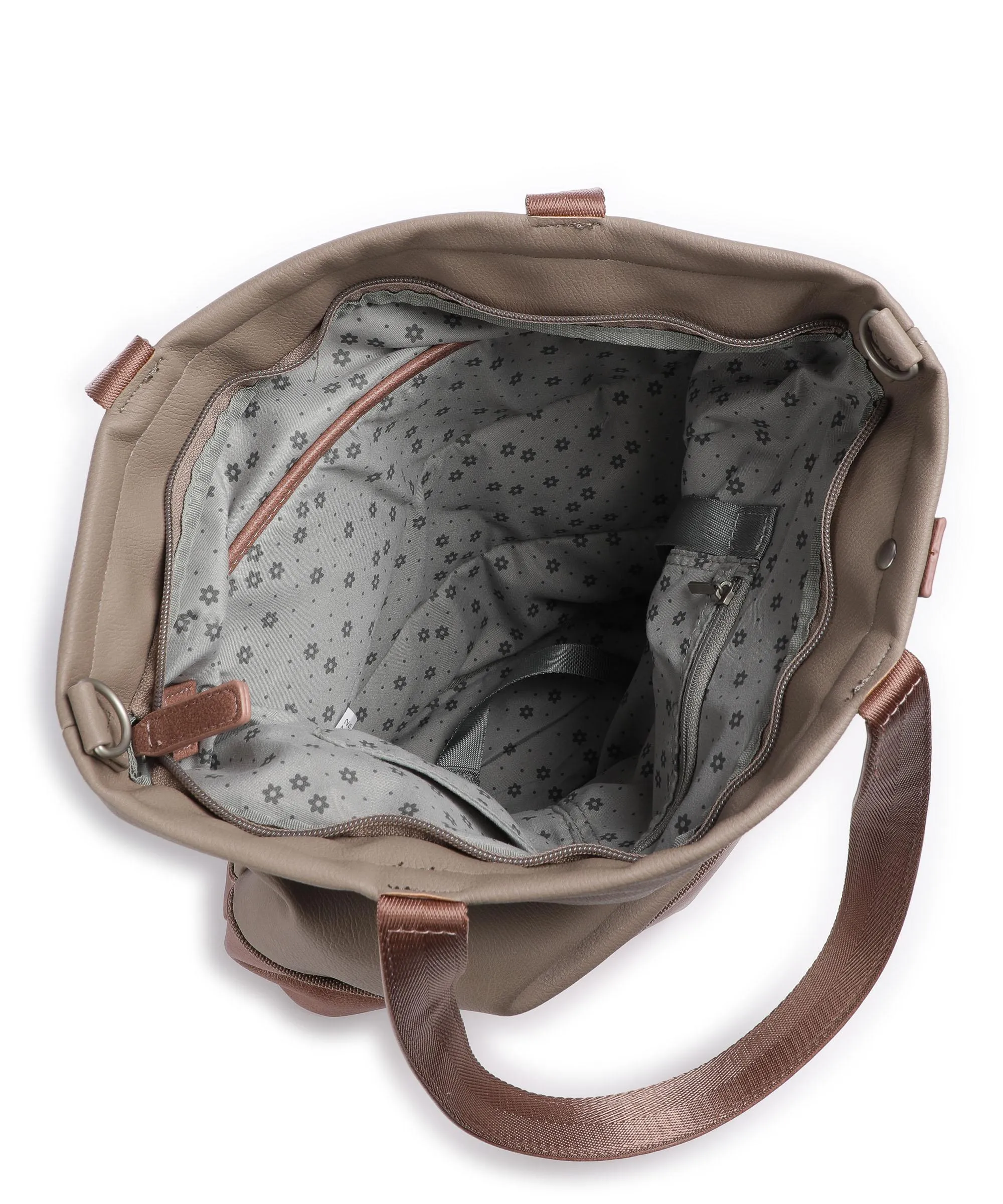  Zwei Jana J145 Borsa shopper pelle sintetica marrone/rosa  